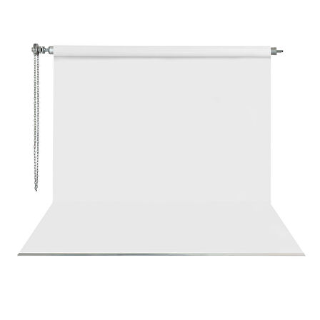 Gdx Sonsuz Beyaz Fon Perde (Kumaş) 2.70x5.80 Metre, Boru, Makara, Zincir