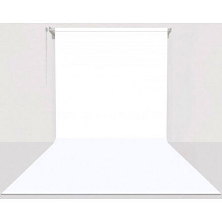Gdx Sonsuz Beyaz Fon Perde (Kumaş) 2.70x5.80 Metre, Boru, Makara, Zincir