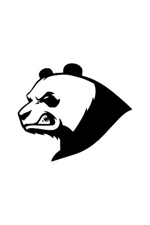 Sinirli Panda Sticker Duvar Dekor Sticker 40 x 36 cm