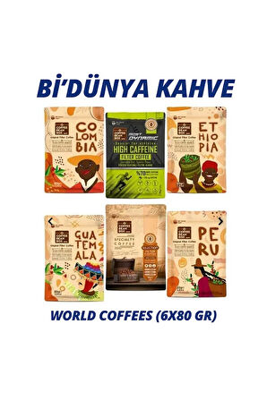 Bİ'DÜNYA FİLTRE KAHVE WORLD COFFEES 80 LER (6X 80 GR)