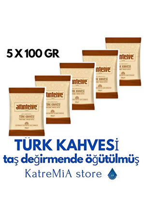 TÜRK KAHVESİ 5X100 GR (500 gr) TAŞ DEĞİRMENDE ÖĞÜTÜLMÜŞ