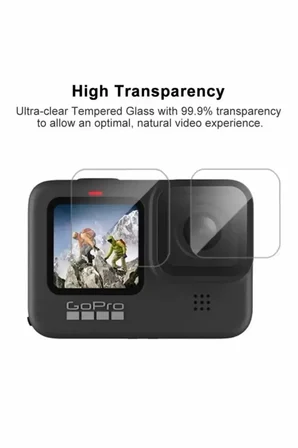 Gopro Hero 9 10 11 12 Tamperli 3 Parça Kırılmaz Cam Ekran Koruyucu