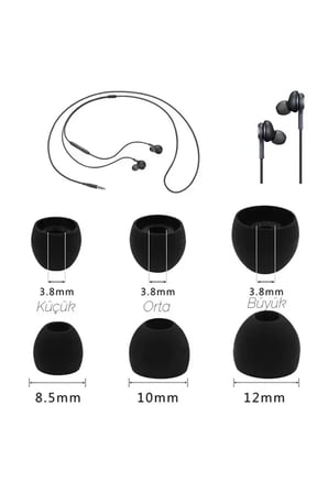 1 Çift 2 Adet Kulaklık Silikonu Uyumlu Küçük 8.5mm Siyah