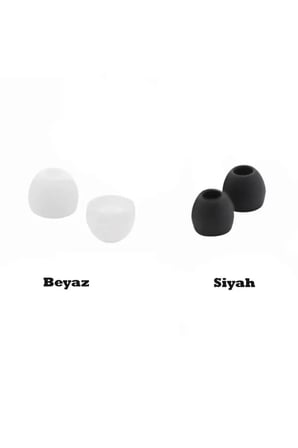 1 Çift 2 Adet Kulaklık Silikonu Uyumlu Büyük 12mm Beyaz
