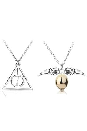 Snitch Golden ve Ölüm Yadigarları Üçgen Harry Potter Unisex Kolye