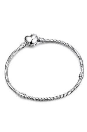 charm uyumlu pave taşlı kalp gümüş kaplama bileklik