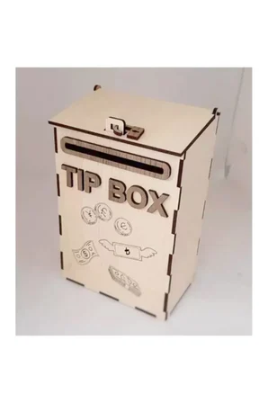 Kumbara Ahşap Posta Kutusu Tip Box Bahşiş Kutusu Tipbox
