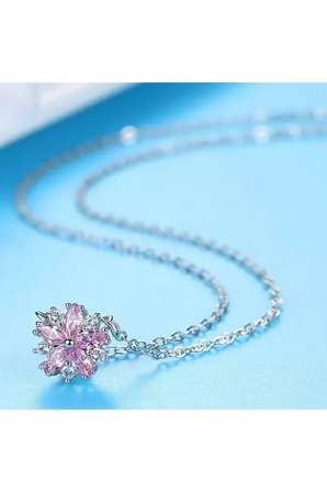 Kolye 925 Ayar Gümüş Avusturya Kristali Taşlı Kiraz Model ve Küpe Seti Takım Hediye