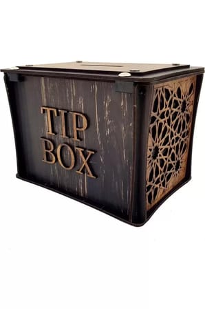 El Yapımı Dikdörtgen Ahşap Bahşiş Kutusu Sandık Tip Box Kumbara Tibbox Hediye