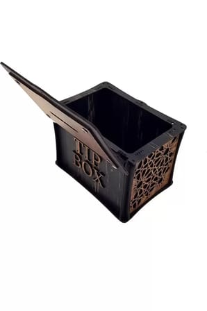 El Yapımı Dikdörtgen Ahşap Bahşiş Kutusu Sandık Tip Box Kumbara Tibbox Hediye
