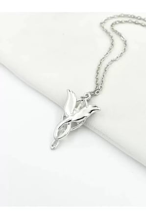Kolye Gümüş Kaplama Evenstar Akşam Yıldızı Arwen Tasarım Kadın Zirkon Taşlı Zincirli