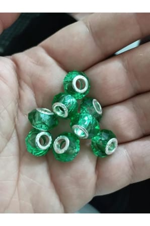 Bileklik ve Kolye için 925 Ayar Damgalı Gümüş Kaplama Yuvarlak Charm