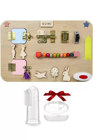 Montessori Aktivite Tahtası Beyin Zeka Gelişimi Ince Motor Eğitici Oyuncak Diş