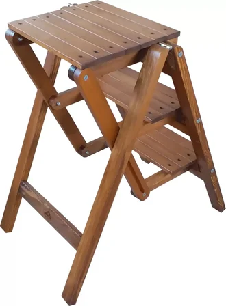 Ahşap Merdiven Tabure Katlanır