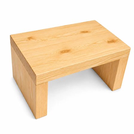 Masif Çam Ağacı Mini Tabure - Doğal Ahşap Çocuk Basamağı Banyo Mutfak Sehpası
