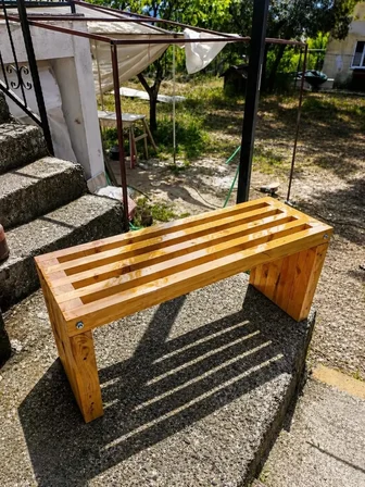Ahşap Geçmeli Oturma Bank