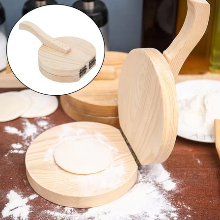 Masif Ahşap Hamur Pressi - Mutfak Hamur Bastırma Aparatı 20 Cm