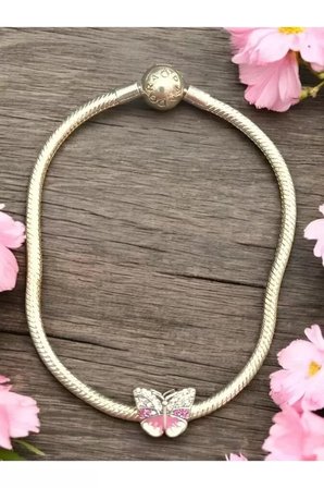 Bileklik 925 Ayar Kelebek Charmlı Gümüş