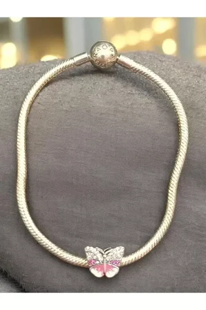 Bileklik 925 Ayar Kelebek Charmlı Gümüş