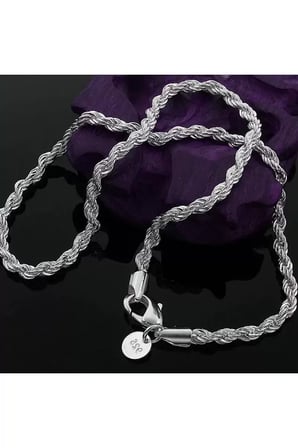 Kolye 925 Ayar Gümüş Burgu Zincir Unisex