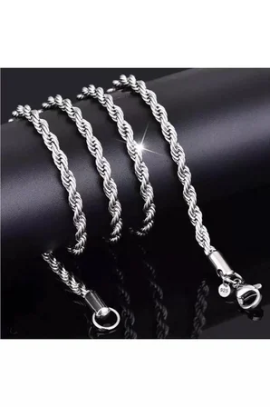 Kolye 925 Ayar Gümüş Burgu Zincir Unisex