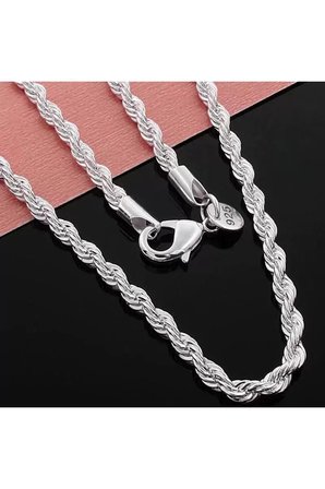 Kolye 925 Ayar Gümüş Burgu Zincir Unisex