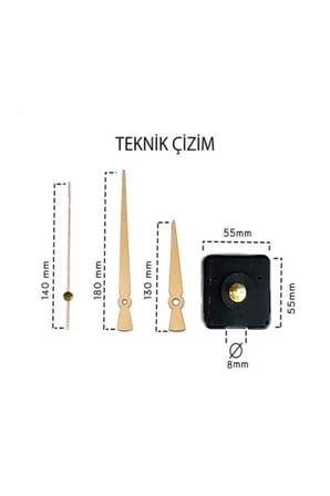 Saat Mekanizması 1. Sınıf Akar Sessiz Askılı 3d Saatlerle Uyumlu Altın Renk