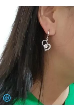 Kolye 925 Ayar Kalp Şekilli Taş Detaylı Gümüş Set
