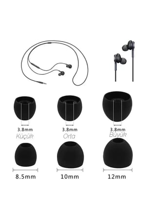 1 Çift 2 Adet Kulaklık Silikonu Uyumlu Orta 10mm Beyaz