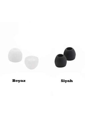 1 Çift 2 Adet Kulaklık Silikonu Uyumlu Orta 10mm Beyaz