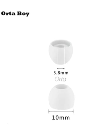 1 Çift 2 Adet Kulaklık Silikonu Uyumlu Orta 10mm Beyaz