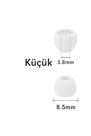 1 Çift 2 Adet Kulaklık Silikonu Uyumlu Küçük 8.5mm Beyaz