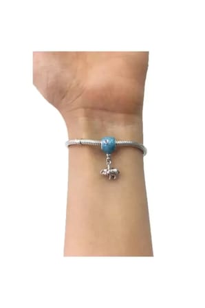 Fil ve Mavi Balon Pandora Bilek için Gümüş Charm Mavi