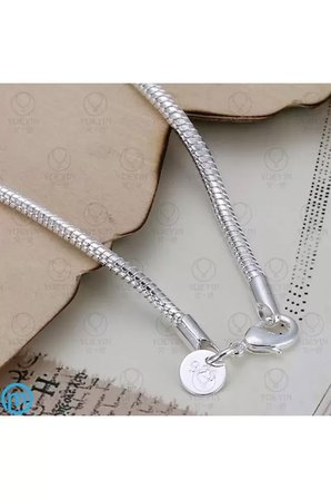 Bileklik 925 Ayar Gümüş Charm Takılabilir Kadın Erkek Unisex Gümüş Yılan Hediye