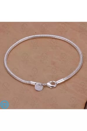 Bileklik 925 Ayar Gümüş Charm Takılabilir Kadın Erkek Unisex Gümüş Yılan Hediye