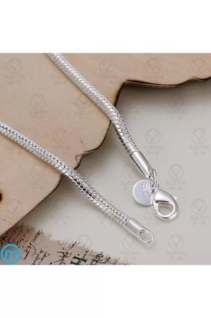 Bileklik 925 Ayar Gümüş Charm Takılabilir Kadın Erkek Unisex Gümüş Yılan Hediye