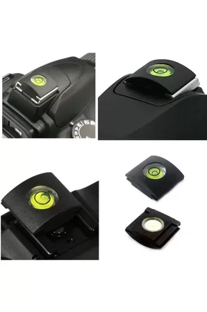DSLR ve SLR İçin Su Terazili Hot Shoe Flaş Kızağı Kapağı