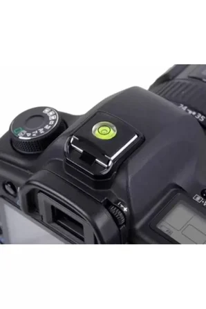 DSLR ve SLR İçin Su Terazili Hot Shoe Flaş Kızağı Kapağı