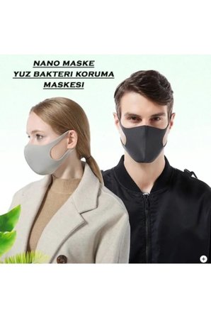 Filtre Nano Teknoloji Siyah Kalın Kumaş Yıkanabilir Yüs Virüs Maskesi