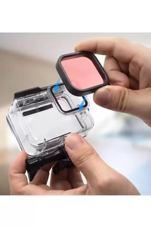 Gopro Hero 12 11 10 9 için 60m Sualtı Su Geçirmez Kılıf Muhafaza Housing ve Lens