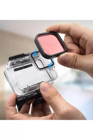 Gopro Hero 12 11 10 9 için 60m Sualtı Su Geçirmez Kılıf Muhafaza Housing ve Lens