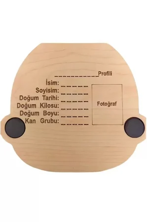 Erkek Ahşap Bebek Yüzlü Diş Albümü Saklama Anı Kutusu ve Parmak Dil Temizleyici