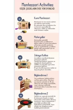 Montessori Eğitici Ince Motor Zeka Geliştirici ve Bebek Yüzlü Diş Albümü Ahşap