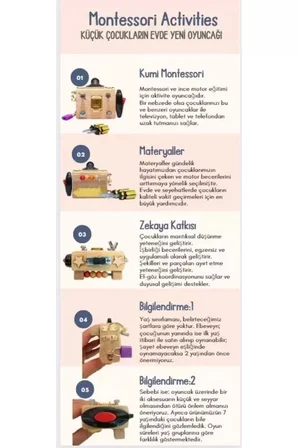 Montessori Eğitici Ince Motor Zeka Geliştirici ve Bebek Yüzlü Diş Albümü Ahşap