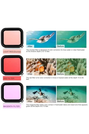 Gopro Hero Su Geçirmez Housing Uyumlu 3lü Lens Filtresi
