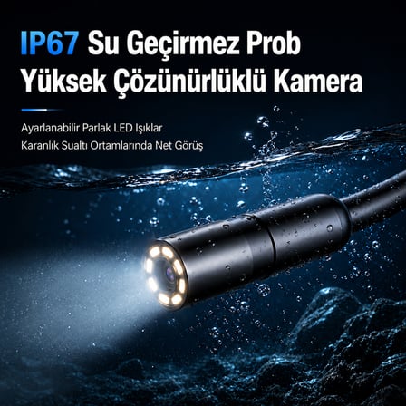 KMT-5MEKO 5 Metre Ekranlı Endoskop Kamera – 5,5 mm Kamera Çapı