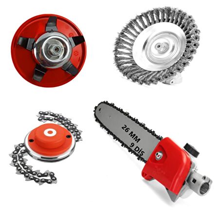 Kmtmak Motorlu Tırpan Kaldırım Temizleme Aparatı Toprak Karıştırıcı Canavar Başlık Dal Budama Aparatı 26 Mm 9 Diş