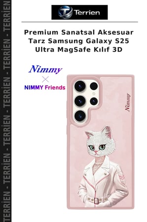 Premium Sanatsal Aksesuar Tarz Samsung Galaxy S25 Ultra MagSafe Kılıf 3D
