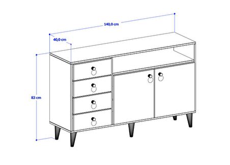 Liva Konsol - 4 Çekmeceli
