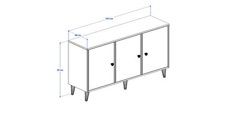 Luna Konsol - 3 Kapaklı - Atlantik Çam - Antrasit 